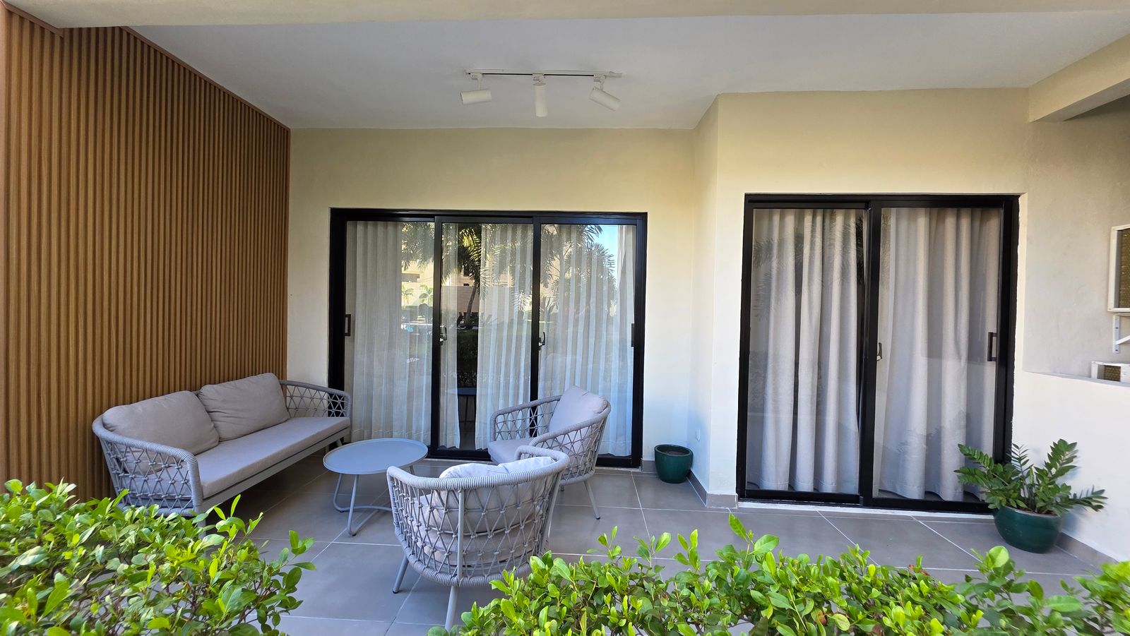 Exterior view of terrace from gardens